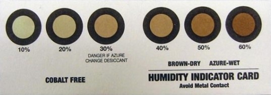 Cobalt free humidity indicator card (HIC), Egandolfo via Wikimedia Commons