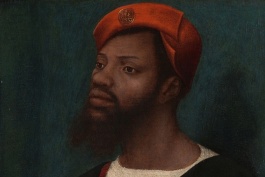 Portret van een Afrikaanse man (Christophle le More?), Jan Jansz Mostaert, ca. 1525 - ca. 1530. Collectie Rijksmuseum