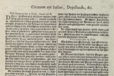 Oudste krant van Nederland (c) Foto: Koninklijke Bibliotheek Zweden