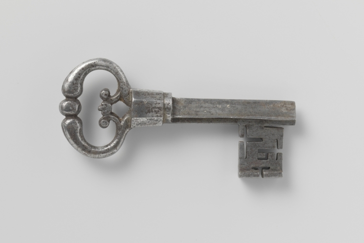 Sleutel, anoniem, 1500 - 1600, l 11,5cm × b 4,0cm, publiek domein via Rijksstudio